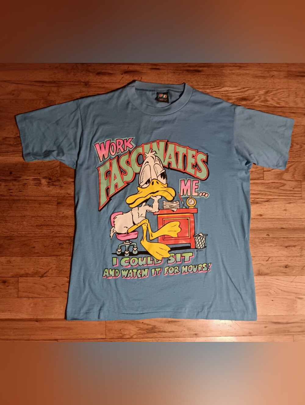 vintage single stitch funny duck t-shirt animal print cot/poly Howard Disco